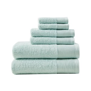 Vynxaria Seafoam 6 Piece Antimicrobial Cotton Tencel Towel Set - 1 of 4