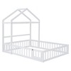 NicBex Twin/Full Size Kids Montessori Bed with Detachable House Shape Headboard,Floor Bed with Kids Dress Up Rack and Fence,Toddler bed for Bedroom - 4 of 4