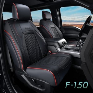 Fit 2015-2023 F150, 2017-2023 F250 F350 Coverado Crew Cab Custom Seat Covers Front and Back Full Set Waterproof Faux Leather - 1 of 4