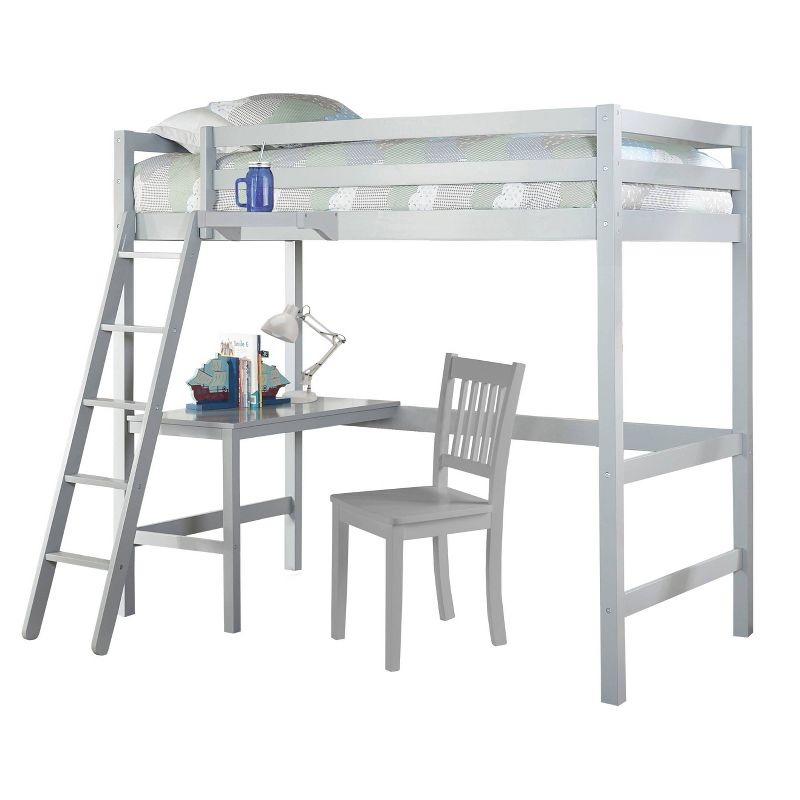 Kids&#39; Twin Caspian Study Loft with Hanging Nightstand Gray - Hillsdale Furniture, 1 of 8