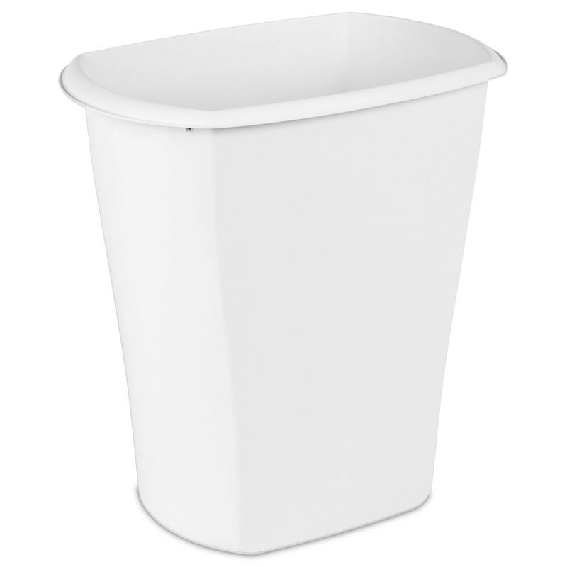 Sterilite 10538006 10 Gallon Ultra Plastic Wastebasket Trash Can for Home Bedrooms, Kitchens, or Office Spaces, White (12 Pack), 3 of 7