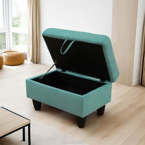 AndMakers 28.5 in. W Linen Rectangle Ottoman with Storage - 1 of 4