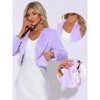 INSPIRE CHIC Women's Long Sleeve Open Front Cropped Winter Faux Fur Jacket - 2 of 4