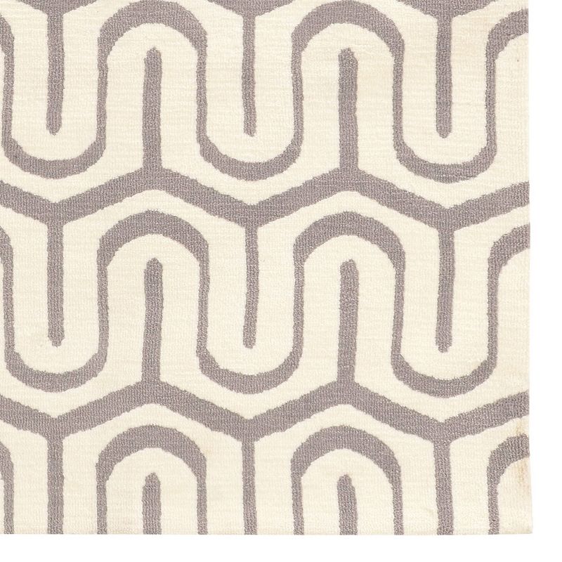 Geo Luxuriously Soft Maze Accent Rug Gray/White - Linon, 3 of 10