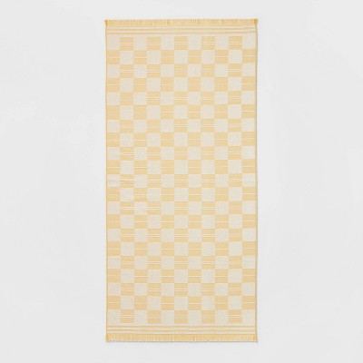 Checkered Beach Towel Yellow - Threshold™