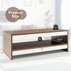 Costway Coffee Table Wood 2-Tier Rectangular Coffee Table W/Storage Shelf Living Room - 4 of 4