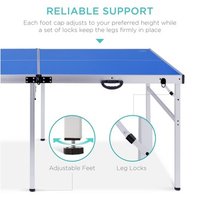 Blue Folding Outdoor Ping Pong Table with Net and Paddles
