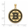 Black Bow Jewelry 14k Yellow Gold Plated Sterling Silver Boston Bruins NHL Extra Large Pendant - 2 of 3
