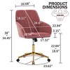 VASIP Modern  Velvet Home Office Chair,Makeup Vanity Chair with Wheels, Adjustable Swivel Computer Task Chair for Bedroom, Makeup Room - 3 of 4