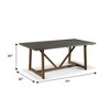 GDFStudio Callahan 72" Two-Tone Wood Farmhouse Dining Table with Trestle Base - 3 of 4