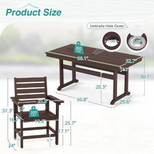 Arceso Patio Table and Chairs Set 7 Pieces, HDPS Weather Resistant Outdoor Dining Set, Square Outdoor Dining Table with 6 Patio Chairs - 1 of 4