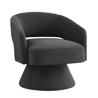 NicBex Velvet Fabric Swivel Accent Chair,Upholstered Swivel Living Room Chairs with Open Backrest,Modern Arm Chair,Accent Chairs for Living Room