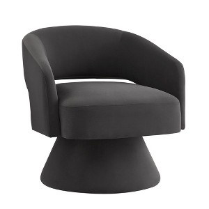 NicBex Velvet Fabric Swivel Accent Chair,Upholstered Swivel Living Room Chairs with Open Backrest,Modern Arm Chair,Accent Chairs for Living Room - 1 of 4