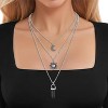 Y2K Sun & Moon Necklace | Crystal Crescent Goth Witch Layered Gift - 2 of 4