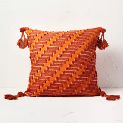 Oversized Embroidered Geometric Patterned Square Throw Pillow - Opalhouse™ designed with Jungalow™