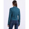 Allegra K Women's Faux Suede Stand Collar Zip Up Long Sleeve Moto Biker Jacket - 4 of 4