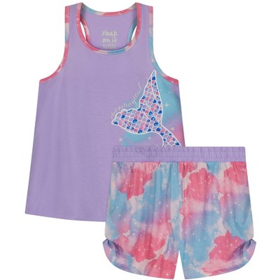 Little Girls Pajamas Summer Short Set 100% Cotton Mermaid Sleepwear Toddler Pjs Kids Unicorn Pajama Clothes Shirts 1-7T 