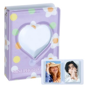 Unique Bargains PVC Portable Love Heart Hollow Design DIY 3 Inch Photocard Binder 40 Photos 1 Pc - 1 of 3