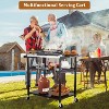 Outdoor Grill Cart Table with 3 Shelves, Pizza Oven Stand, BBQ Kitchen Food Prep Table, Black Stainless Steel - 2 of 4