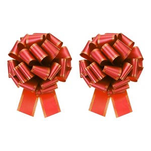 Unique Bargains Christmas Wedding Car Basket Gift Wrapping Large Organza Pull Bow 2 Pcs - 1 of 4