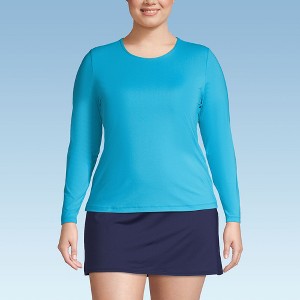 Lands' End Women's SunShade UPF 50 Long Sleeve Relaxed Rash Guard - 1 of 4