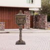 Outdoor Cast Aluminum Mailbox, Bronze Locking Postbox With Keys, Baffle Door, Retro Mid-Century Letter Box For Newspapers - 2 of 4