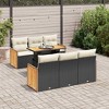 vidaXL 7 Piece Patio Sofa Set with Cushions - Black and Cream - 2 of 4