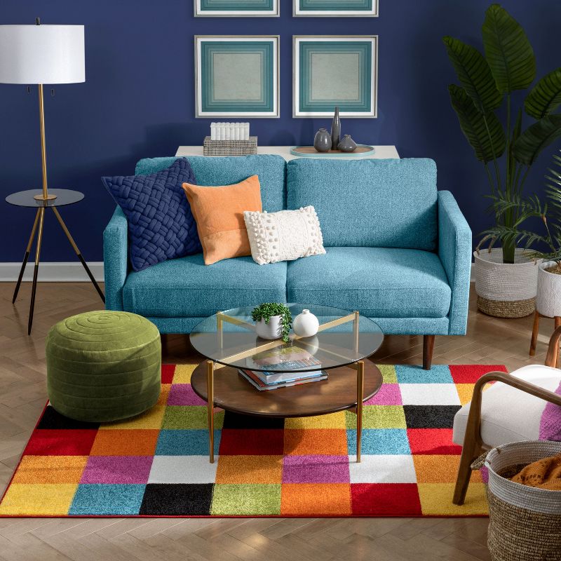 Well Woven Modern Squares Multi Geometric Bright Kids Room Area Rug, 5 of 8