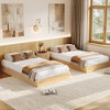 Wood Bed Frame, Wooden Platform Bed with Fluted Design, Queen Bed Frame with Study Support, Easy Assembly, No Box Spring Needed - 3 of 4