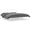vidaXL White Metal King Bed Frame with Headboard - Powder-Coated Steel Bedroom Furniture - 2 of 4