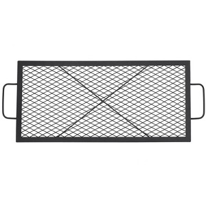 Fire Pit Cooking Grill Grate, X-Marks Fire Pit Grill Cooking Grate, Outdoor Campfire BBQ Grill, Heavy Duty Steel Campfire BBQ Grill - 1 of 4