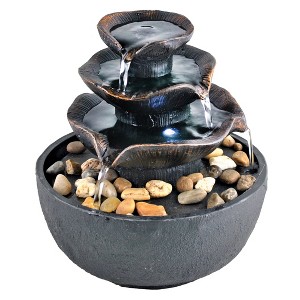 Collections Etc LED Lighted Cascading Serenity Water Fountain 8 X 8 X 10.25 - 1 of 2