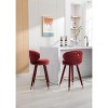 Grungis Velvet Bar Stools with Footrest Set of 2,Counter Stools with Tufted Backrest and Solid Wood Legs,Kitchen Chair for Kitchen Island - 4 of 4