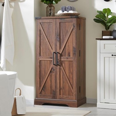 TAJSOON 47" Wooden Storage Cabinet,Bathroom, Living Room, Brown