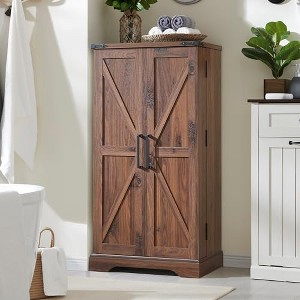 TAJSOON 47" Wooden Storage Cabinet,Bathroom, Living Room, Brown - 1 of 1