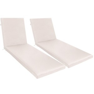 2PCS Set Outdoor Lounge Chair Cushion Replacement Patio Funiture Seat Cushion Chaise Lounge Cushion-Beige - 1 of 4
