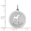 Black Bow Jewelry Sterling Silver Laser Etched Airedale Terrier Dog Pendant, 19mm - 4 of 4