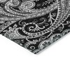 Black Gray And White Paisley Washable Indoor Outdoor Area Rug - 4 of 4