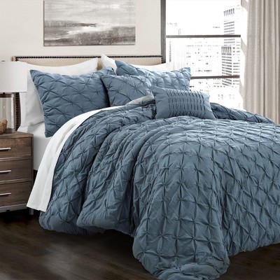 Lush Decor Lush Décor Ravello Pintuck Comforter Stormy Blue - 5 Piece Bedding Set - Full / Queen — фото 2