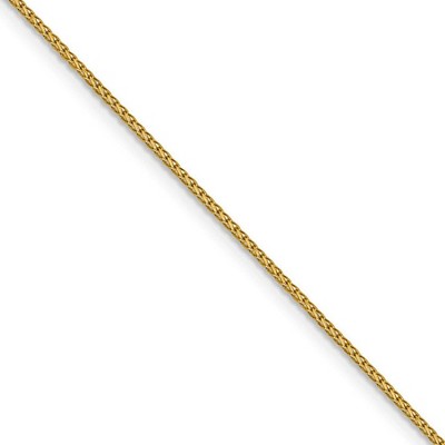 Black Bow Jewelry 1mm 14k Yellow Gold Diamond Cut Open Franco Chain Necklace