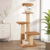 Costway 65" Tall Cat Tree for Indoor with Self-groomer Padded Perch Removable Cat Bed - 4 of 4