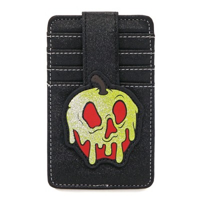 Disney Character Wallet, ID Card Holder, Snow White Glitter Poisoned Apple, Vegan Leather, 3.0" x 5.0"