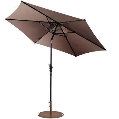 Tangkula 9 Ft Patio Table Market Umbrella Yard Outdoor w/ Heavy-duty Umbrella Base