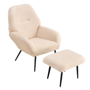 Dolonm Modern Light Luxury Single Sofa Chair - Ergonomic Lounge Chair for Living Room, Balcony, Reading Nook - Soft Fabric & Sturdy Frame - 1 of 4