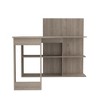 NicBex Home Office Desk L-Shaped Modern Writing Desk with 5 Open Storage Shelves and Wooden Frame for Office, Study, Living Room - 3 of 4