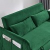 LOVMOR Pull Out Sleep Sofa Bed, with side pockets, Adjsutable Backrest and Lumbar Pillows, for Apartment, Office, Living Room - 4 of 4