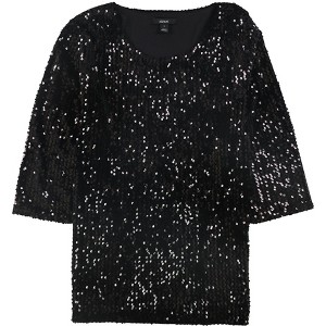 Alfani Womens Sequined Pullover Blouse - 1 of 1
