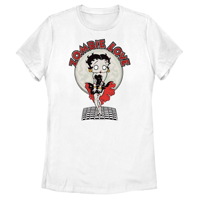 Women's Betty Boop Valentine's Day Zombie Love Dress T-Shirt, 1 of 5
