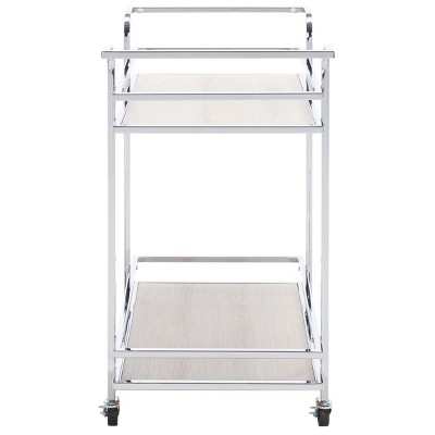 Lameris Chrome and Grey Two-Tier Liquor Cart with Handles