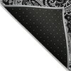 Black Gray And White Paisley Washable Indoor Outdoor Area Rug - 4 of 4
